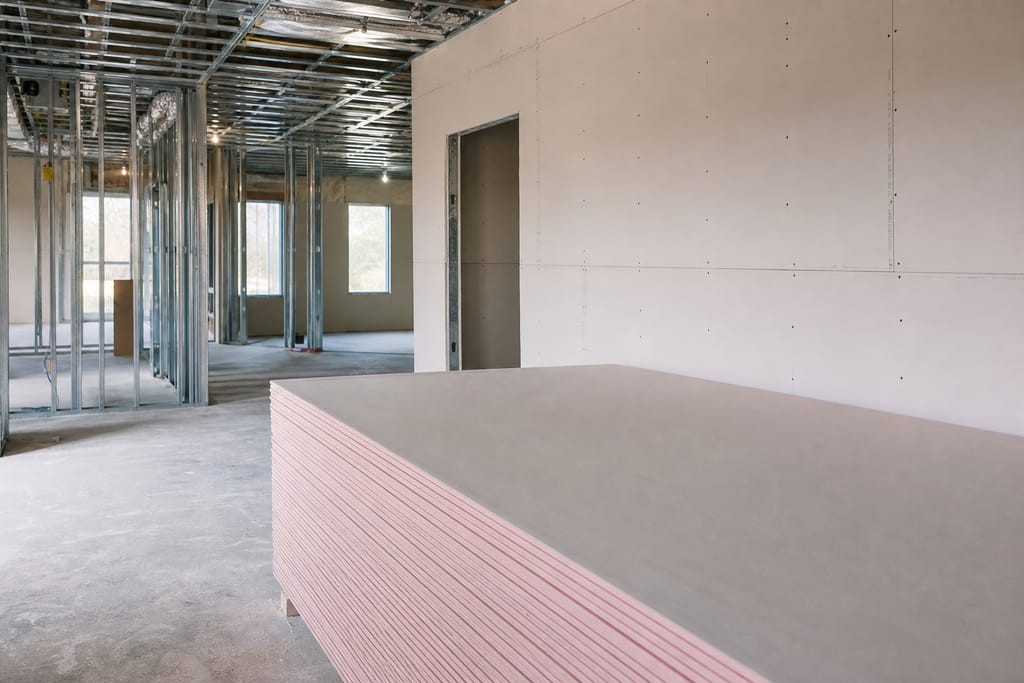 Type X fire-rated gypsum board photo